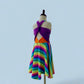 Sz 6 Rainbow Bow Back Dress