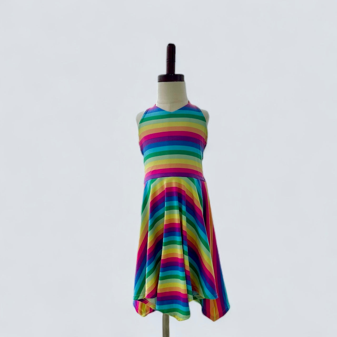 Sz 6 Rainbow Bow Back Dress