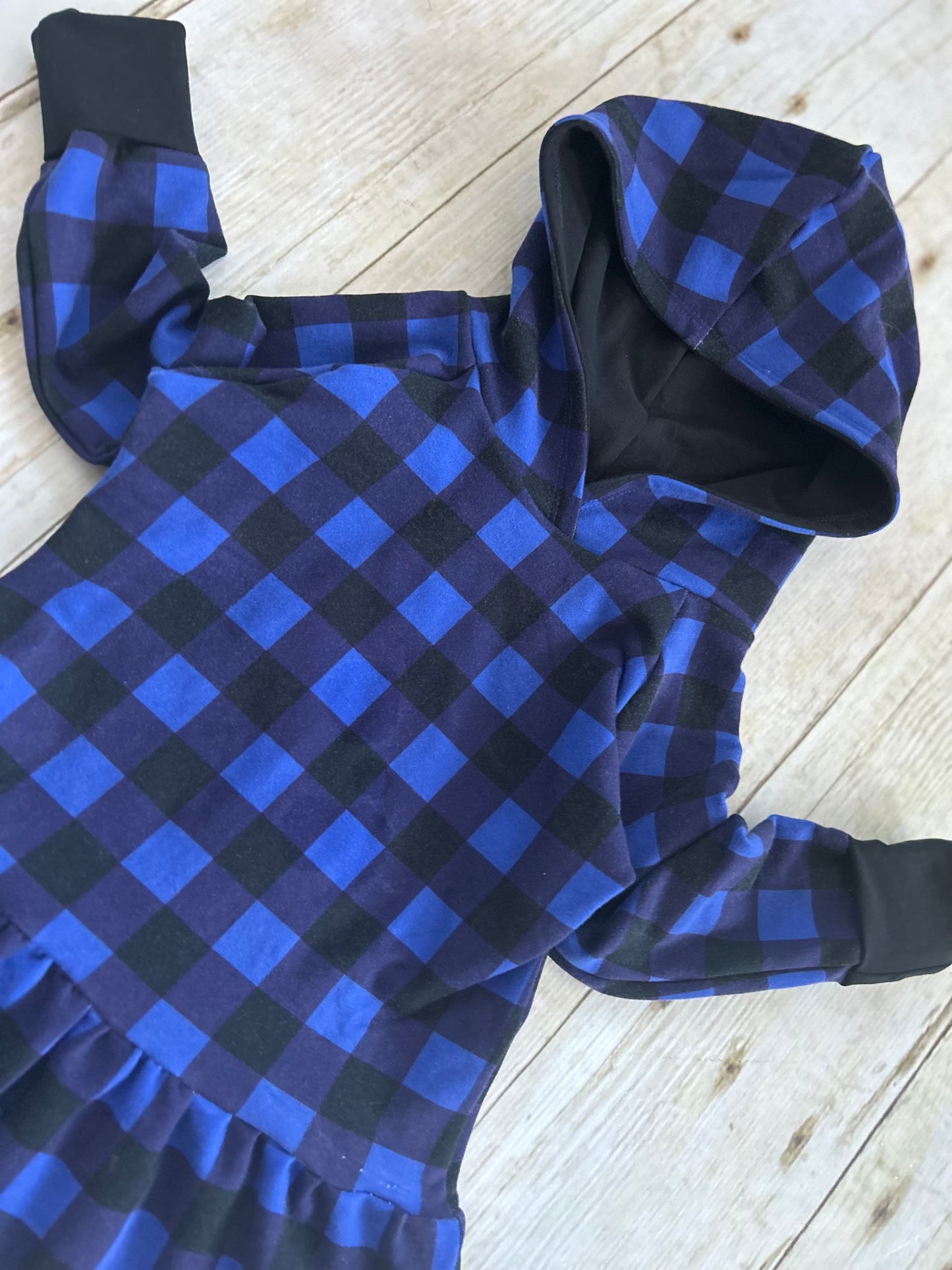 1-3y GWM Blue Buffalo Plaid Hooded Peplum