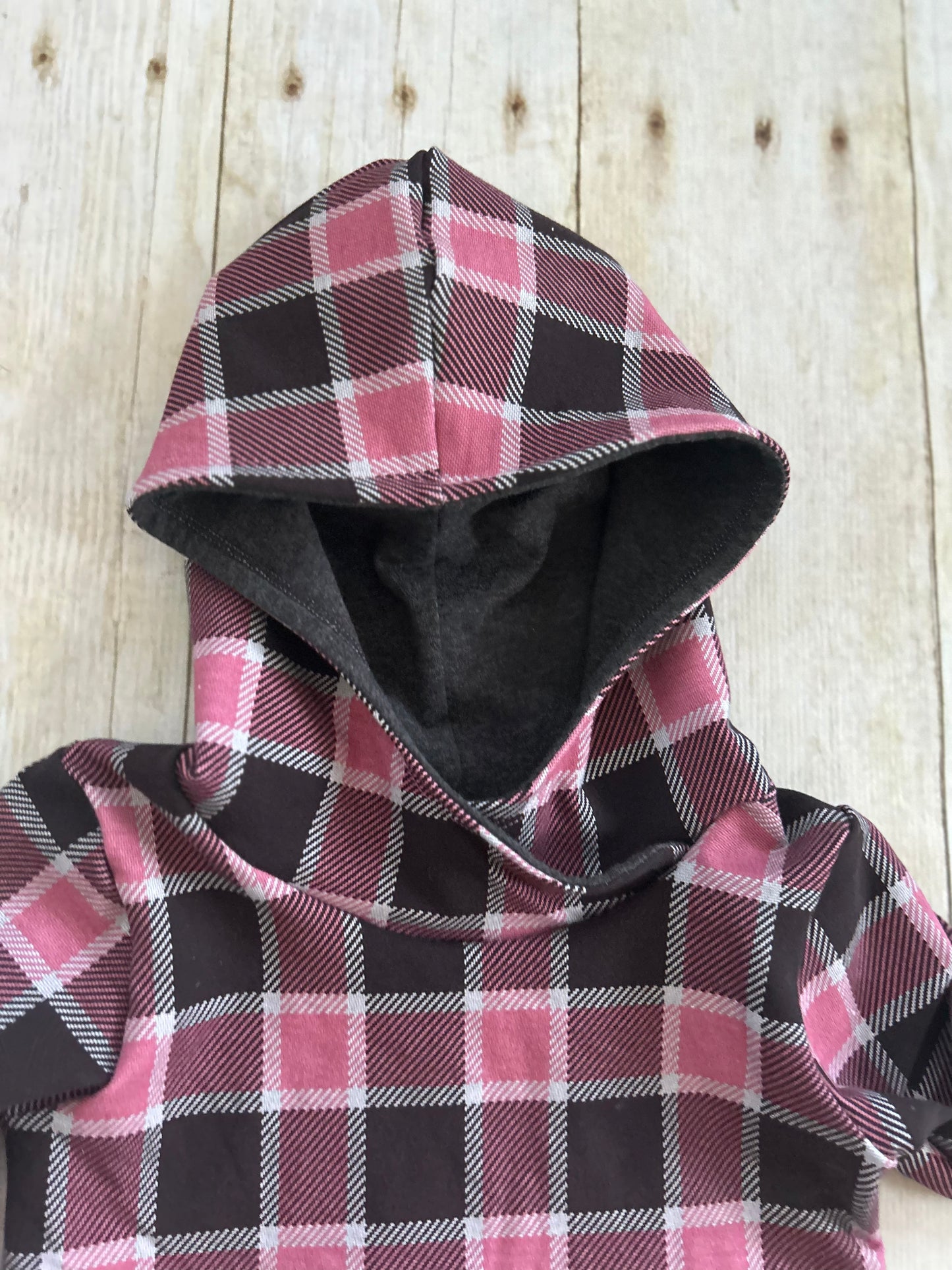 3-6y GWM Pink Buffalo Plaid Hoodie