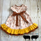 5t Muted Rainbow Dress with double ruffles