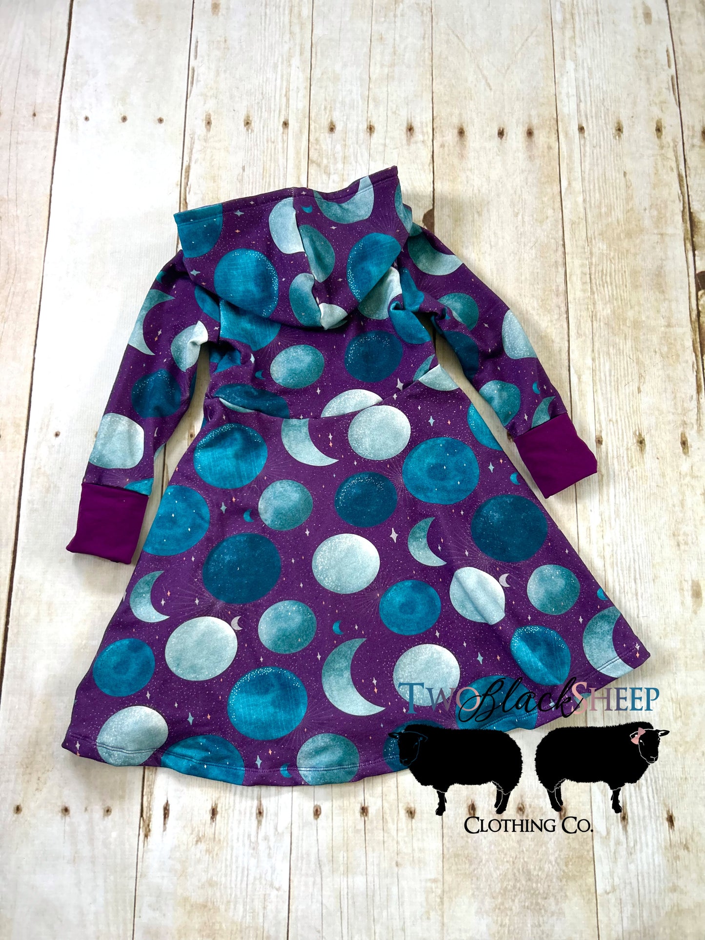 OOAK 3-6y GWM Purple Moon Hooded Dress