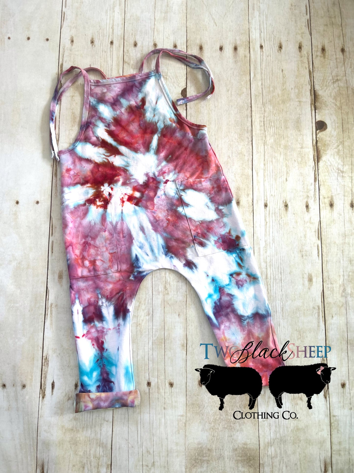 4t Ice-dyed Tie Strap Romper