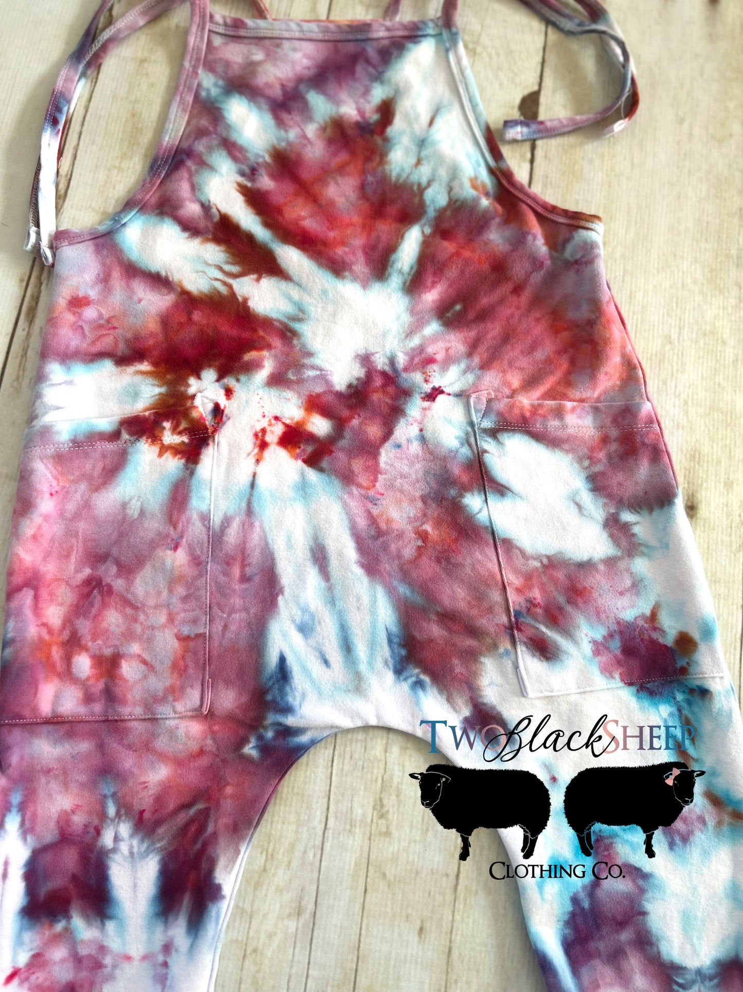 4t Ice-dyed Tie Strap Romper