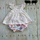 9-12m Peplum Ruffle tank with floral shorties