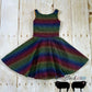 3-6y OOAK GWM Wiggle Grid Rainbow Short Dress