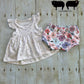 9-12m Peplum Ruffle tank with floral shorties