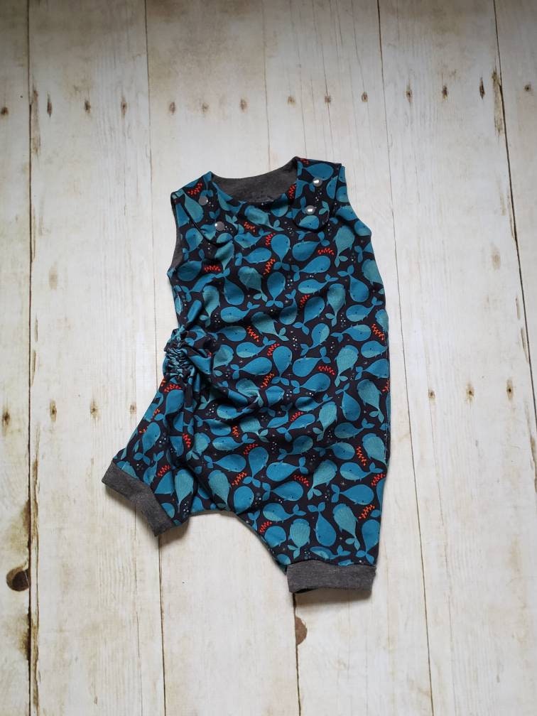 Whale Grow with Me Short Romper