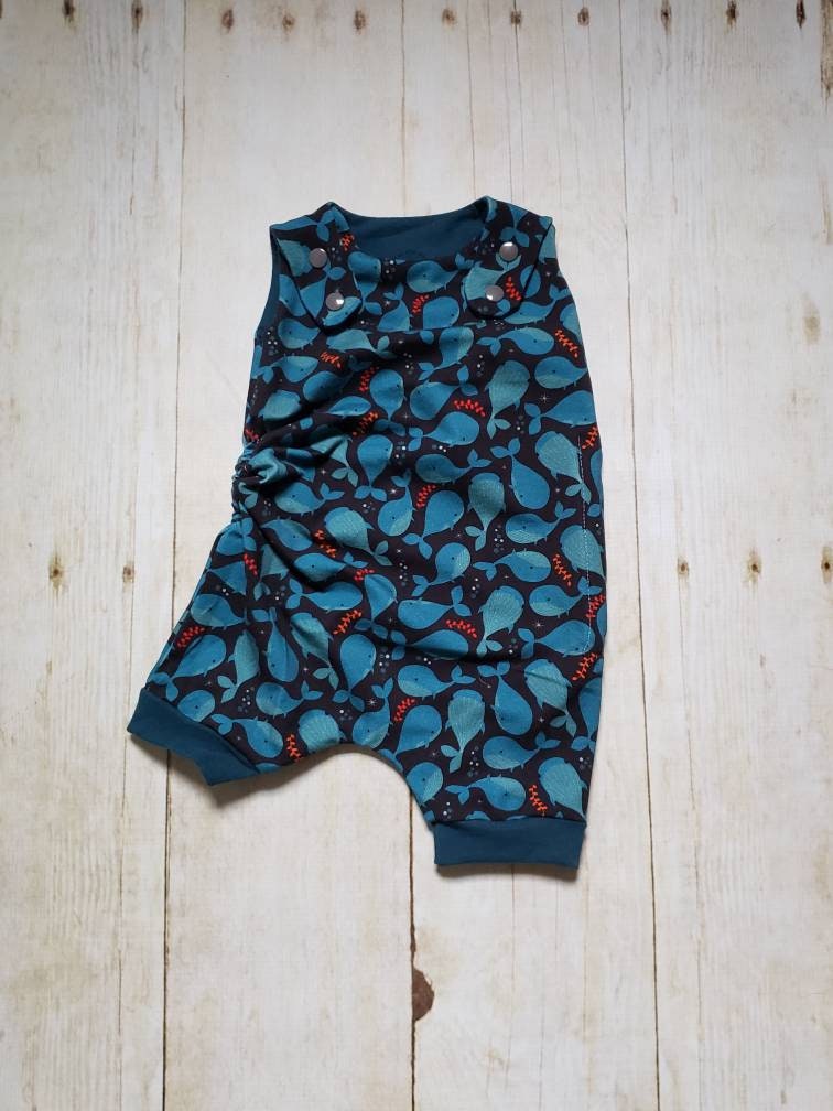 Whale Grow with Me Short Romper