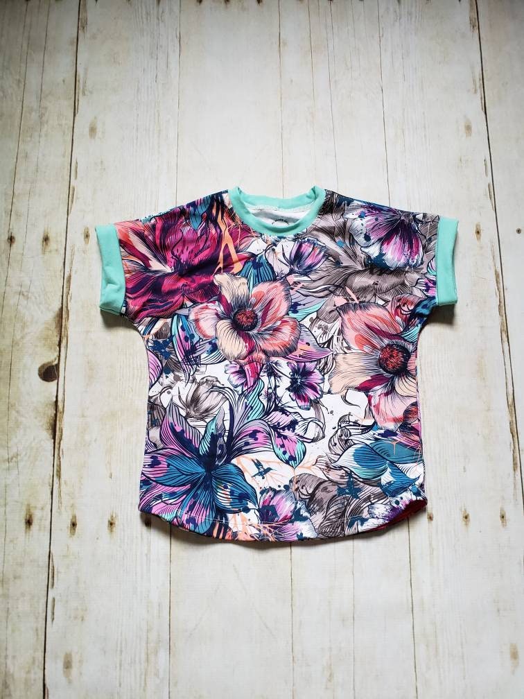 12m-3 years Pink Floral Grow with Me Dolman