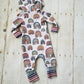 3-12 months Hooded Rainbow Grow with Me Baby Romper