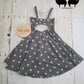 6-9y GWM Heathered Olive Green and Polka dot Summer Dress