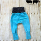 3-12m GWM Variegated Blue Drop Crotch Pants with Kangaroo Pocket