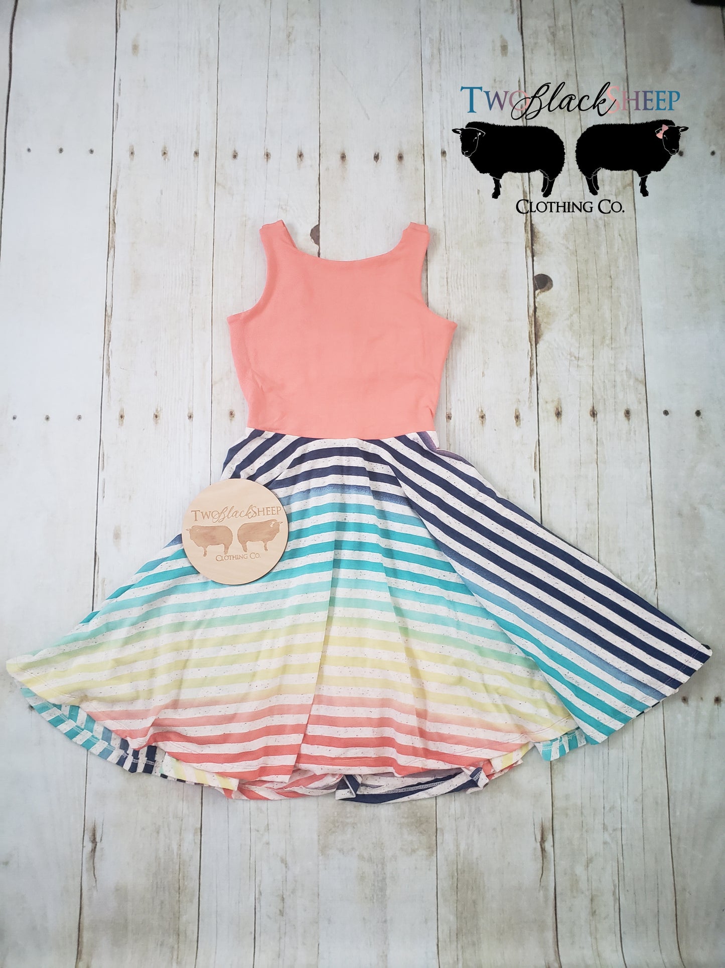 Rainbow Stripes Grow with Me Summer Dress