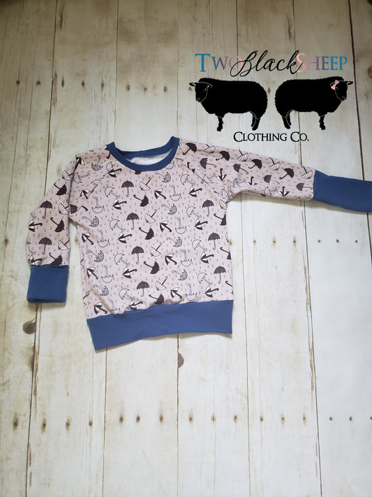 3-6y GWM Umbrella and Raindrops Raglan