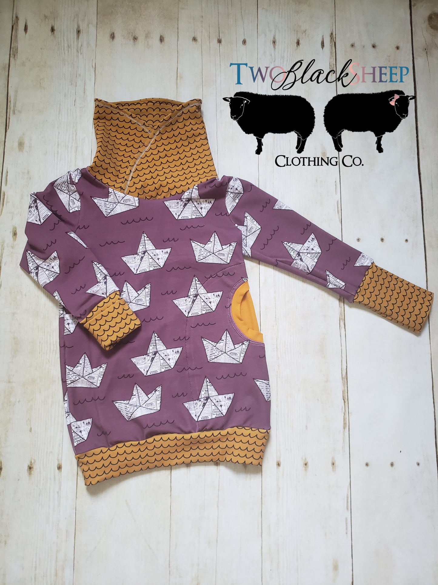 3-6 years Paper Boats Cowl neck Grow with Me Tunic