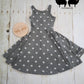 6-9y GWM Heathered Olive Green and Polka dot Summer Dress
