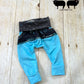 3-12m GWM Variegated Blue Drop Crotch Pants with Kangaroo Pocket