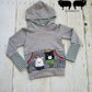 3-6 years Light Gray Crowned Winter Bear Grow with Me Hoodie