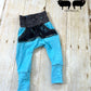 3-12m GWM Variegated Blue Drop Crotch Pants with Kangaroo Pocket